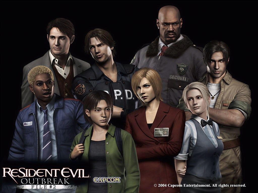 Cast de personajes de Resident Evil Outbreak: Civiles de Raccoon City.